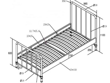 Vipack Bronxx Enkelsäng 90x200 cm, Olivgrön