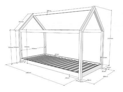 Vipack Hussäng 90x200 cm, Vit