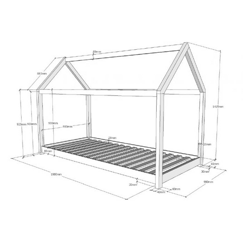 Vipack Hussäng 90x200 cm, Vit