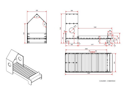 Vipack Casami Hussäng 90x200 cm, Vit