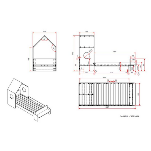 Vipack Casami Hussäng 90x200 cm, Vit