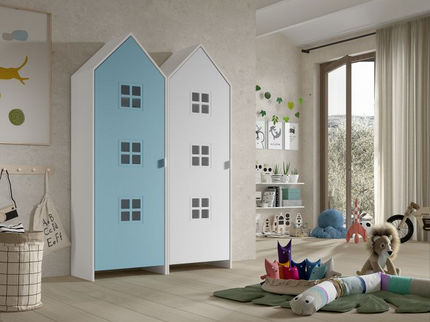 Vipack Garderob Casami Bruges, Blå/Vit