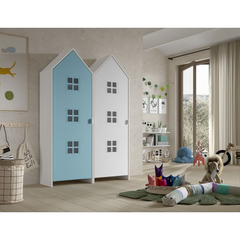 Vipack Garderob Casami Bruges, Blå/Vit