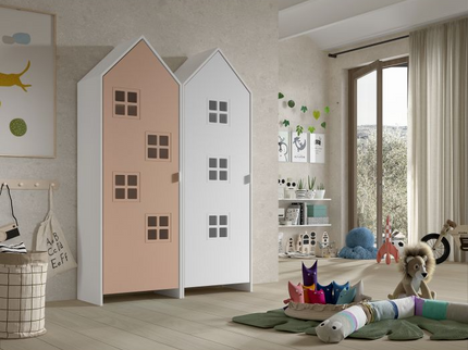 Vipack Garderob Casami Bruges, Vit/Rosa