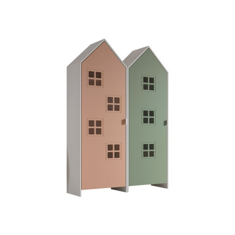 Vipack Garderob Casami Bruges, Rosa/Grön