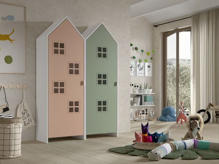 Vipack Garderob Casami Bruges, Rosa/Grön
