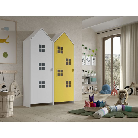 Vipack Garderob Casami Bruges, Vit/Gul