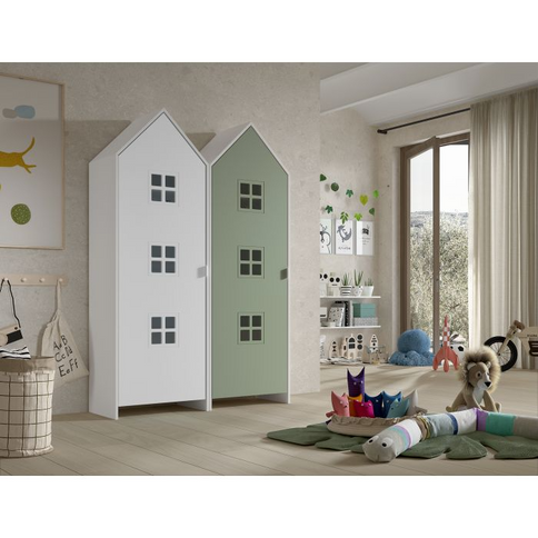 Vipack Garderob Casami Bruges, Vit/Grön