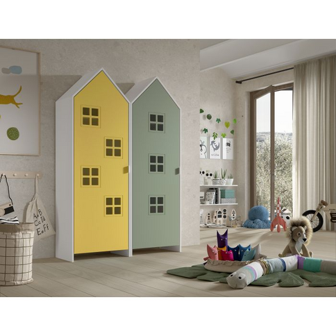 Vipack Garderob Casami Bruges, Gul/Grön