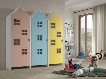 Vipack 3 St Garderober Casami Bruges, Rosa, Blå, Gul