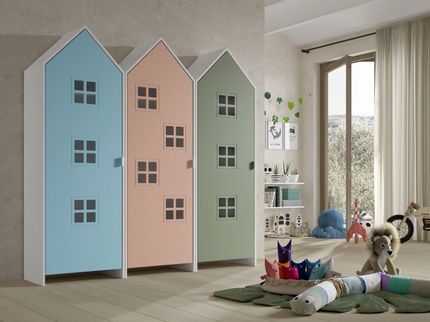 Vipack 3 St Garderober Casami Bruges, Blå, Rosa, Olivgrön