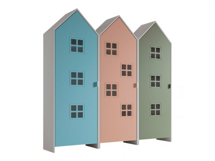Vipack 3 St Garderober Casami Bruges, Blå, Rosa, Olivgrön