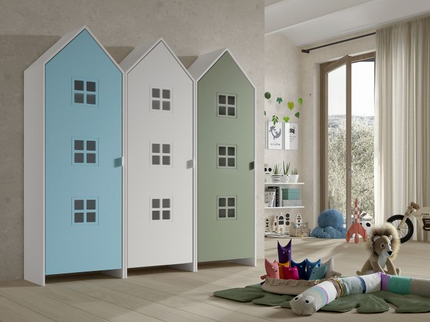 Vipack 3 St Garderober Casami Bruges, Blå, Vit, Olivgrön