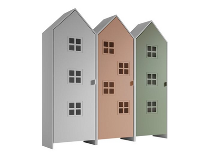 Vipack 3 St Garderober Casami Bruges, Vit, Rosa, Olivgrön