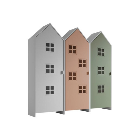 Vipack 3 St Garderober Casami Bruges, Vit, Rosa, Olivgrön