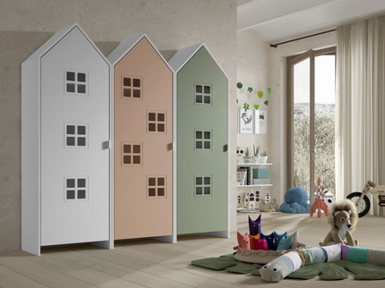 Vipack 3 St Garderober Casami Bruges, Vit, Rosa, Olivgrön