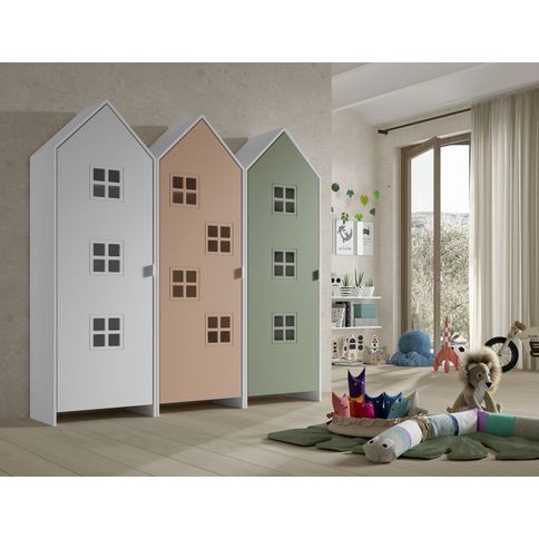 Vipack 3 St Garderober Casami Bruges, Vit, Rosa, Olivgrön
