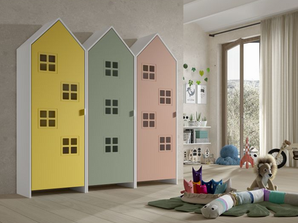 Vipack 3 St Garderober Casami Bruges, Gul, Olivgrön, Rosa