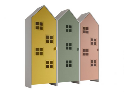Vipack 3 St Garderober Casami Bruges, Gul, Olivgrön, Rosa