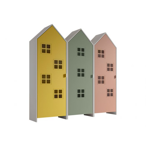 Vipack 3 St Garderober Casami Bruges, Gul, Olivgrön, Rosa