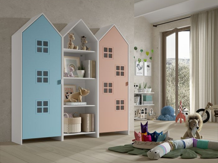 Vipack Garderobkombination Casami Bruges, Blå/Rosa