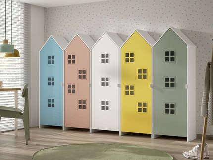 Vipack 5 St Garderober Casami Bruges, Blå, Rosa, Vit, Gul, Grön