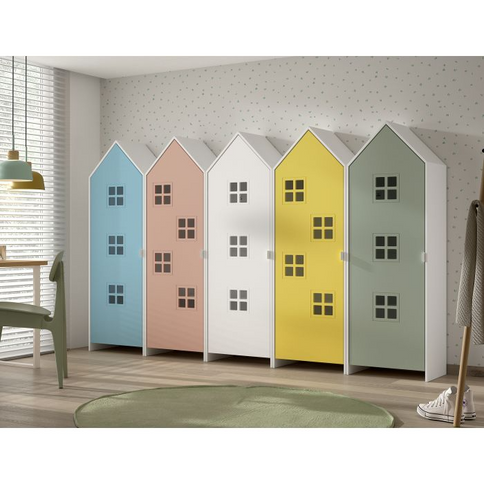 Vipack 5 St Garderober Casami Bruges, Blå, Rosa, Vit, Gul, Grön