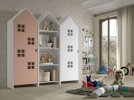 Vipack Garderobkombination Casami Bruges, Rosa/Vit