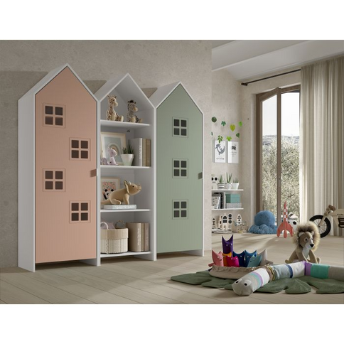 Vipack Garderobkombination Casami Bruges, Rosa/Grön