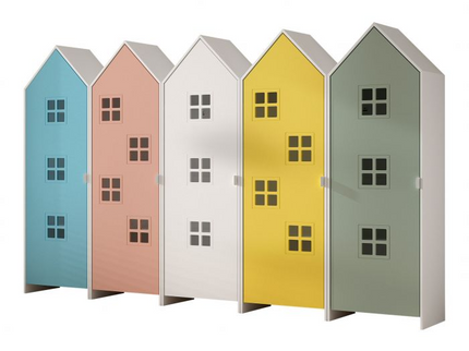 Vipack 5 St Garderober Casami Bruges, Blå, Rosa, Vit, Gul, Grön