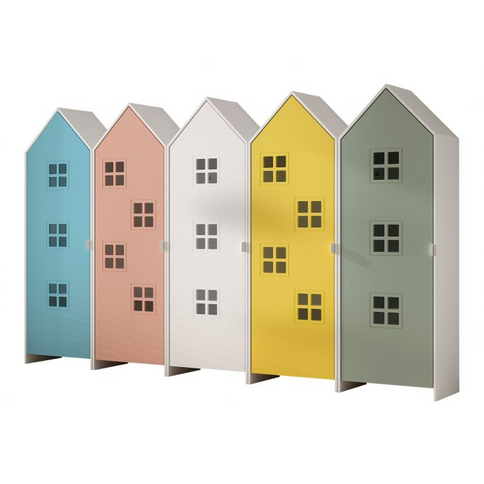 Vipack 5 St Garderober Casami Bruges, Blå, Rosa, Vit, Gul, Grön