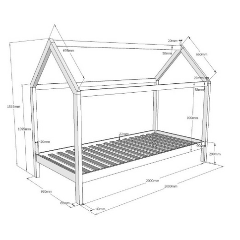 Vipack Dallas Hussäng 90x200 cm, Natur