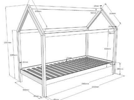 Vipack Dallas Hussäng 90x200 cm, Vit