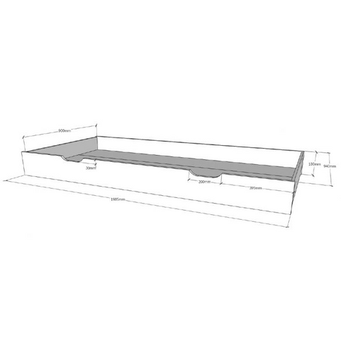 Vipack Dallas Hussäng Med Låda 90x200 cm, Anthracite