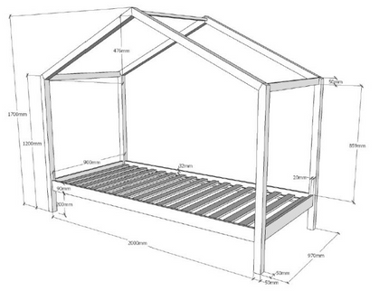 Vipack Dallas Hussäng Utan Staket 90x200 cm, Vit