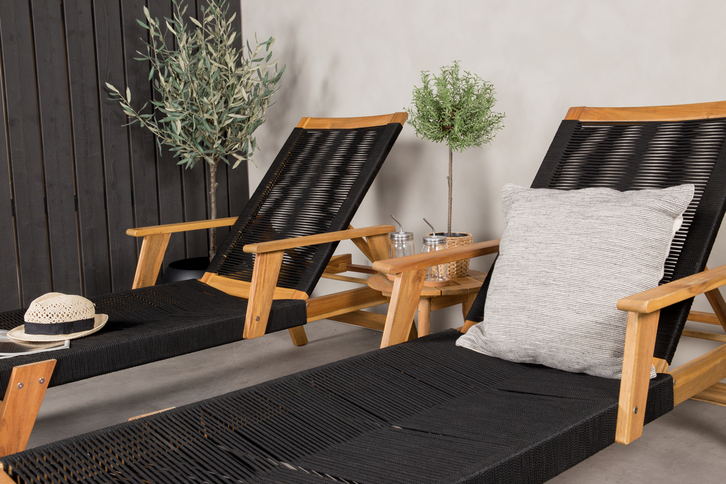 Venture Home Chania & Little John Sidobord Ø40 Natur + Solstolar