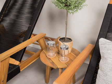 Venture Home Chania & Little John Sidobord Ø40 Natur + Solstolar