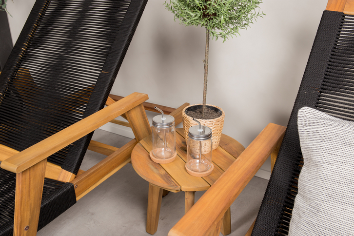 Venture Home Chania & Little John Sidobord Ø40 Natur + Solstolar
