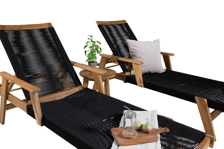 Venture Home Chania & Little John Sidobord Ø40 Natur + Solstolar