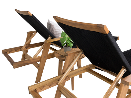 Venture Home Chania & Little John Sidobord Ø40 Natur + Solstolar