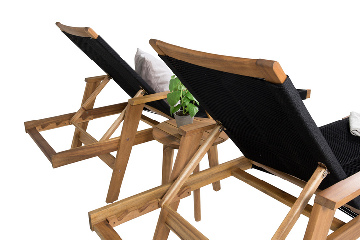 Venture Home Chania & Little John Sidobord Ø40 Natur + Solstolar