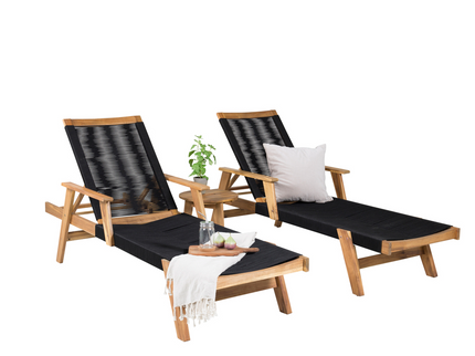 Venture Home Chania & Little John Sidobord Ø40 Natur + Solstolar