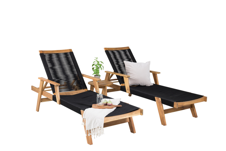 Venture Home Chania & Little John Sidobord Ø40 Natur + Solstolar