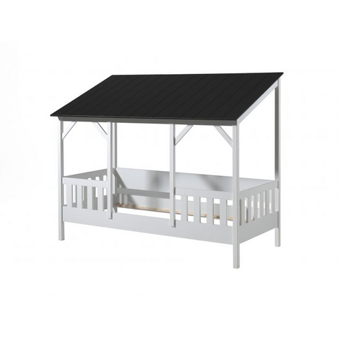 Vipack Hussäng Med Svart Tak + Madrass 90x200 cm, Vit