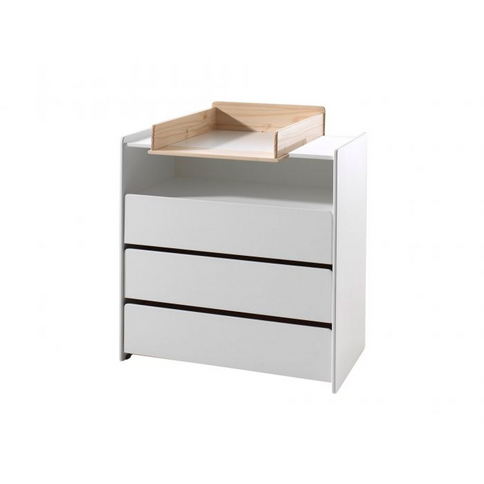 Vipack Byrå Med Skötbord, Vit/Natur