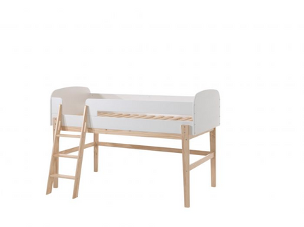 Vipack Kiddy Mellanhög Loftsäng 90x200 cm, Vit