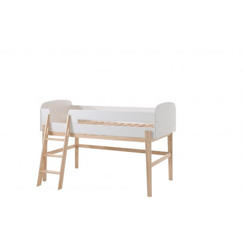 Vipack Kiddy Mellanhög Loftsäng 90x200 cm, Vit