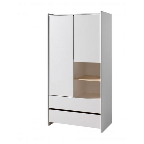 Vipack Kiddy 2-Dörrars Garderob, Vit