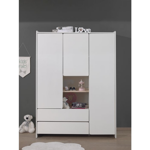 Vipack Kiddy 3-Dörrars Garderob, Vit
