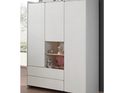 Vipack Kiddy 3-Dörrars Garderob, Vit